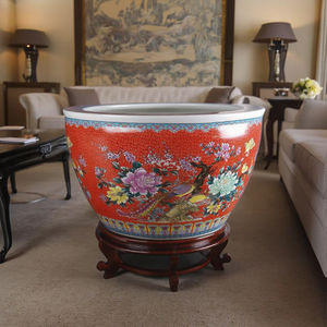 Modern Stylish Four-Sided Design <strong>Fish</strong> Dragon Glazed Ceramic Garden <strong>Pot</strong> Hand Painted Classical Style Customizable Flower Home - Product Image 2