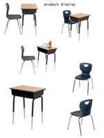 Ensemble table et chaise scolaire pour adultes et étudiants, bureau et chaise fixes, hauteur de la jambe du bureau réglable