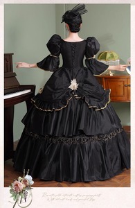 QQWZ532 victoriano Cosplay disfraz Vestido Mujer moda señora <span class=keywords><strong>Medieval</strong></span> fiesta vestido satén Tejido estilo Vintage para adultos - Product Image 4