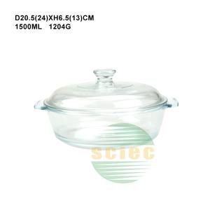 Plat de cuisson rond grand format, plat à lasagne, ensemble de plats de cuisson en verre, grand saladier en verre à double paroi, pot de cuisson - Product Image 4