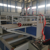 Línea de Empaquetado y Etiquetado Automática JULIDE para Colchones de Aire de POE, PE y PP con Máquina Termoformadora de Producción de un Solo Tornillo