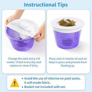 Lot <span class=keywords><strong>de</strong></span> 30 chaussettes filtrantes <span class=keywords><strong>de</strong></span> piscine réutilisables <span class=keywords><strong>de</strong></span> taille personnalisée chaussettes <span class=keywords><strong>de</strong></span> <span class=keywords><strong>panier</strong></span> d'écumoire en plastique <span class=keywords><strong>pour</strong></span> piscines enterrées nager <span class=keywords><strong>pour</strong></span> nettoyer les débris et les feuilles - Product Image 5