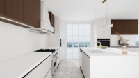 Meubles de cuisine designs modernes prêts à assembler Armoires de cuisine maison avec îlot