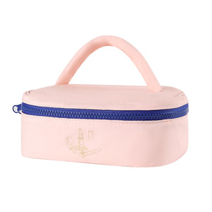 กระเป๋าใส่เครื่องสำอางแบบพกพา ผ้าฝ้ายเนื้อนุ่ม สีพื้นเรียบง่าย สดใส ใช้สำหรับเดินทาง ใส่เครื่องสำอางและผลิตภัณฑ์บำรุงผิว - Product Image 5