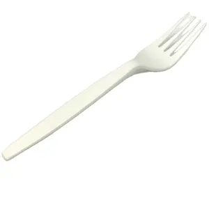 Fabrika tedarikçisi tek kullanımlık sofra setleri 100% Compostable bıçaklar kaşık Forks plastik CPLA çatal kek veya Fast Food için