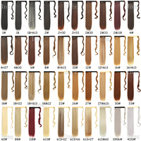 Extension de Queue de Cheval à Clipser Enveloppante Longue et Droite, Postiche Synthétique Naturelle et Douce pour Femme, 22 Pouces
