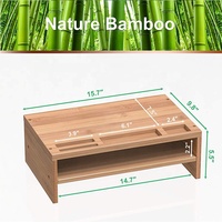 Bamboe bureau computermonitor verhoger met opbergorganizer 2 planken voor iMac printer laptop standaard