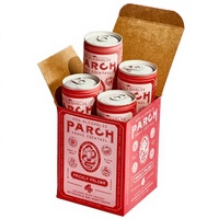 Caja de Embalaje para Bebidas con Logotipo Personalizado, Ecológica, de Papel Reciclado, con Recubrimiento y Laminación Mate, Estilo Carpeta de Cartón