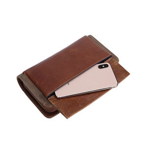 กระเป๋าคลัทช์ AndoBag RFID กันน้ำ ผ้าแคนวาส + หนังวัวแท้ สำหรับผู้ชาย กระเป๋าสตางค์ใบใหญ่ จุของได้เยอะ สไตล์เรโทร พร้อมช่องใส่เหรียญ รุ่น 1417 - Product Image 3