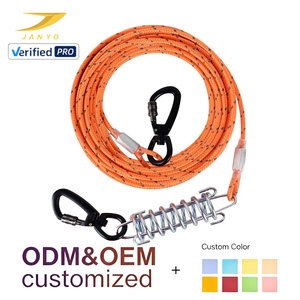 Corde d'<span class=keywords><strong>attache</strong></span> pour <span class=keywords><strong>chien</strong></span> robuste et réfléchissante avec amortisseur de chocs, mousqueton de sécurité à ressort, longue laisse, accessoire pour animaux de compagnie - Product Image 1