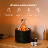 Humidificateur ultrasonique à flamme de feu d'huile essentielle simulant le diffuseur d'arômes à lumière de flamme avec logo personnalisé OEM