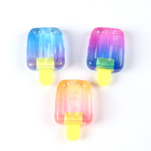 Juguete de simulación de helado de malta de plástico transparente con degradado de color, tipo paleta, para descompresión, en caja. - Product Image 1