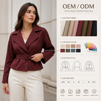 Veste en coton unie imperméable pour femme, col rabattu en satin d'acétate tissé, faible MOQ, vente en gros personnalisée Yegao, collection hiver/automne