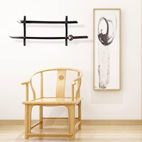 Support mural rotatif en bois et velours à 2 niveaux pour épée de samouraï, avec crochet rembourré réglable – Meilleure vente