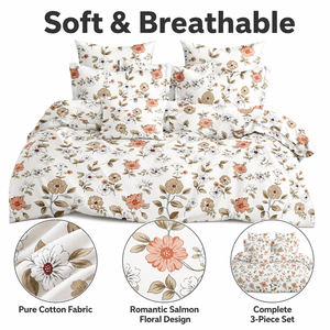 Poland Local Hub 3 Piece Cotton Bedding <b>Set</b> Queen Size Sunlit Floral <b>Comforter</b> EU Dropshipping - Product Image 3
