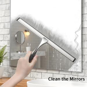 Tutti gli usi in acciaio inox tergipavimento per porte doccia in vetro auto finestra di casa specchietti, bagno doccia pulitore tergicristallo 10 pollici - Product Image 1