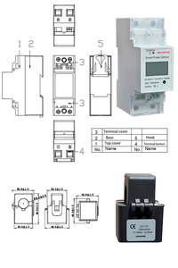 Dds5558 mới thông minh thông minh Điện Collector, Power Collector 2P đường sắt gắn kết năng lượng mét, RS485 100A/40mA - Product Image 2