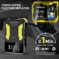 Portable Emergency Power Supply 2000A Digital Car Tire Inflator Pump with 150psi ABS Material and Battery