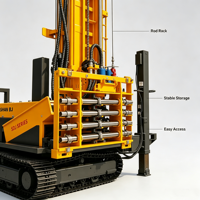 Sondeuse pneumatique sur chenilles série SDJ pour forage de puits d'eau, machine de forage DTH diesel pour roches dures, profondeur 180m-700m