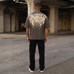 T-shirt Oversize à Manches Courtes pour Jeunes Hommes, 100% Coton, Imprimé Graphique, Coupe Boxy, Streetwear, Sport, Logo Personnalisé, Vente en Gros - Product Image 6