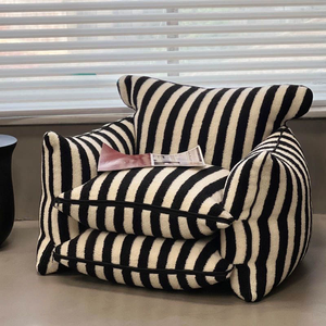 <span class=keywords><strong>Sofa</strong></span> Santai NOVA Desain Baru Bergaris Hitam dengan Sandaran Tangan, Kemasan Terkompresi, Kursi <span class=keywords><strong>Sofa</strong></span> Tunggal untuk Perabot Ruang Tamu - Product Image 1