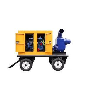Pompe à eau diesel portable sur roues, débit élevé, facile à déplacer, pour usage agricole et d'urgence - Product Image 1