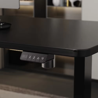 Bureau debout électrique en acier inoxydable en forme de L, moteur unique, capacité de charge 70 kg, poutre réglable, ergonomique, pour usage commercial