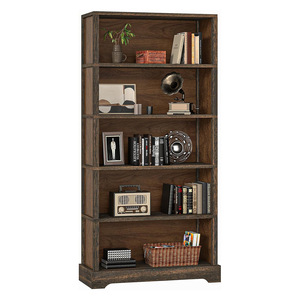 Solid Wood Floor Standing Bookcase Five Layer <b>Storage</b> <b>Cabinet</b> For Living Room <b>Bedroom</b> Home Office - Product Image 4