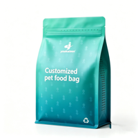 Sacs à fond plat pour aliments pour chiens, imprimés sur mesure, recyclables, haute barrière, avec fermeture à huit côtés, 1 kg, 3 kg, 5 kg, sac à soufflet EVOH