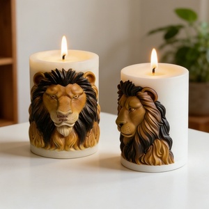 Moule à bougie parfumée UNIMOUND Lion, DIY, diffuseur d'aromathérapie de bureau, ornement en pierre, animal en silicone, fabriqué en Chine, forme irrégulière - Product Image 2