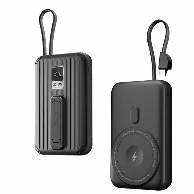 Pd22.5W Fast Charging High Capacity 10000Mah Built-In Cable Magnetic Three-In-One Wireless Charging Li-polymer Battery Mini