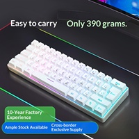 Keyboard USB Berkabel 61 Tombol dengan Lampu Latar RGB, Ringkas, Portabel, Mini Keypad untuk Gaming, Kantor, Bisnis, dan Pekerjaan