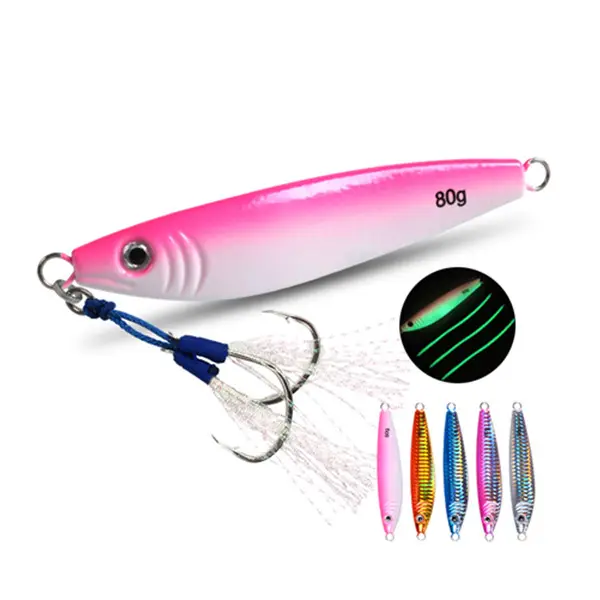 3D biyonik gözler deniz tekne balıkçılık aydınlık Jig Lures uzun döküm dikey yavaş Jig Metal kurşun yem bas uskumru balık