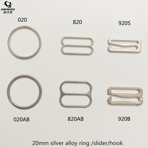 20mm bạc vòng điều chỉnh nickle miễn phí phẳng loại AB dày lớn cao hơn LỖ áo ngực khóa bạc Kẽm hợp kim Áo ngực dây đeo vòng và thanh trượt - Product Image 3