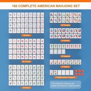 Exquisito Juego de Mahjong Americano de 12 Pulgadas con 166 Fichas Grandes y Estuche Portátil para Viajes y Noches de Juego en Familia - Product Image 5