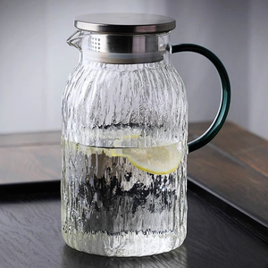 Jarra <span class=keywords><strong>de</strong></span> Agua <span class=keywords><strong>de</strong></span> Vidrio <span class=keywords><strong>de</strong></span> Borosilicato Transparente <span class=keywords><strong>de</strong></span> Lujo, Resistente al Calor, Duradera, <span class=keywords><strong>de</strong></span> Alta Calidad y Más Vendida, con Tapa - Product Image 2