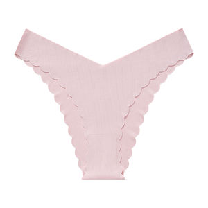 Culottes string bikini invisibles pour femmes, taille basse, teinture unie, sans couture, écologiques, en nylon/spandex - Product Image 5