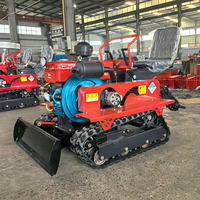 Motoculteur rotatif compact de 35 CV pour vergers, tracteur chenillé diesel miniature pour petites exploitations agricoles et jardins