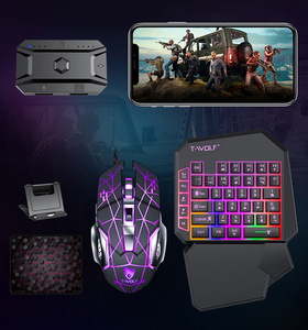 One Handed Gaming <b>Keyboard</b> Wired Compact Mechanical Feel RGB Backlit Keypad with Mouse and Docking Pad - Product Image 5