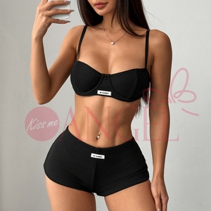 KISS ME ANGEL New Summer Sexy sportivo nero profondo scollo a V Top pantaloni caldi Set Lingerie Sexy Sexy ragazza Sexy Sexy Sexy ragazza Sexy - Product Image 4