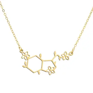 BASQUESUN – collier de sérotonine florale en acier inoxydable avec fleurs, cadeau pour ami, enseignant, fille, bijoux