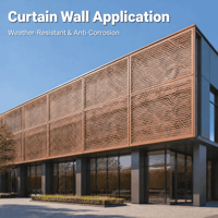 Mur-rideau en aluminium à plaque unique, personnalisé, moderne, avec gravure CNC, impression par transfert thermique et grain de bois 3D pour l'intérieur