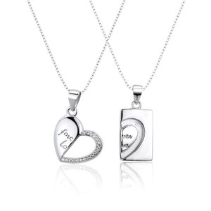 2024 vente en gros mode personnalisé amant pour toujours coeur couture collier bijoux cadeau pour les Couples - Product Image 1