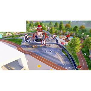 L'amusement extérieur galvanisé de cadre en acier de glissières extérieures diplômées d'acier inoxydable de Skywalk structure la conception non actionnée - Product Image 6