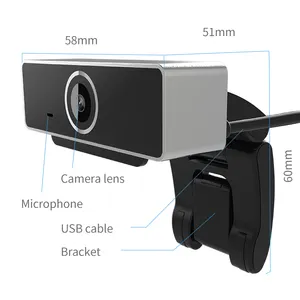 Webcam 1080P 2 Mega Piksel Usb, Driver Gratis Fokus Hd Penuh dengan Mikrofon