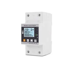 63A TUYA WiFi multi function protector Over Under Voltage Protector Relay Circuit Breaker Timer Energy Power kWh Meter