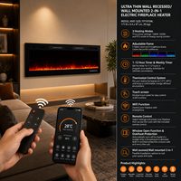 Cheminée électrique intelligente 70 pouces Grand View pour salon moderne, contrôlée par application, à encastrer, pour mur TV de grande taille
