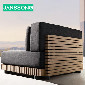 Mobilier d'extérieur pour <span class=keywords><strong>terrasse</strong></span> tout temps Villa Ensemble de coussins imperméables en <span class=keywords><strong>bois</strong></span> massif Hôtel Cour Teck Coin épissage Canapé de jardin - Product Image 4