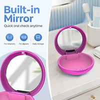 Boîte de rangement magnétique OEM pour aligneurs dentaires, personnalisable avec logo, en PC et silicone, conteneur orthodontique, fourniture directe usine