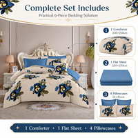 En stock, ensemble de couette 6 pièces, taille king, ensemble de literie en microfibre, vente en gros